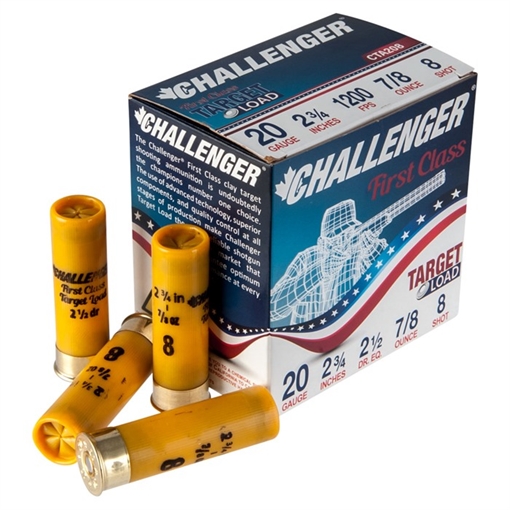 Picture of Challenger Ammo 20 GAUGE 2-3/4'' 7/8 OZ #8 SHOT 250/CASE () CTA208
