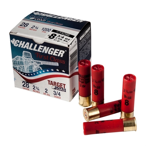 Picture of Challenger Ammo 28 GAUGE 2-3/4'' 3/4 OZ #8 SHOT 250/CASE (CTA288) CTA288 40078
