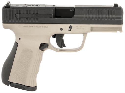 Picture of FMK Firearms 9C1-G3, Striker Fired, Semi-Automatic, Polymer Frame Pistol, Compact, 9MM, 3.87" Stainless Steel Barrel, Optic Ready Slide, Matte Finish, Two-Tone, Black Slide/Titanium Gray Frame, Fixed Sights, 804 Elite Fast Action Trigger, Picatinny Accessory Rail, 14 Rounds, 1 Magazine FMKG49TG