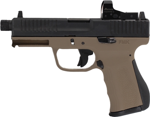 Picture of FMK ELITE PRO PACKAGE HGA 9MM 4 IN BBL BRT BROZE ELITE TRIGGER W BURRIS FF3 /SUP SIGHTS 2/14RD MAGS FMKG9C1EPROBBRT