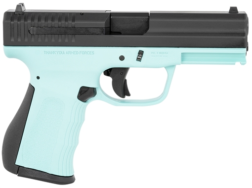 Picture of FMK 9C1 G2 9mm Luger 14+1 4" Black Stainless Steel Barrel, Black Serrated Carbon Steel Slide, Blue Jay Polymer Frame w/Picatinny Rail, Black Backstrap Grip G9C1G2TBSS