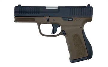 Picture of FMK Firearms 9C1-G3, Striker Fired, Semi-Automatic, Polymer Frame Pistol, Compact, 9MM, 3.87" Stainless Steel Barrel, Optic Ready Slide, Matte Finish, Two-Tone, Black Slide/Bronze Frame, Fixed Sights, 804 Elite Fast Action Trigger, Picatinny Accessory Rail, 10 Rounds, 1 Magazine FMKG39BB