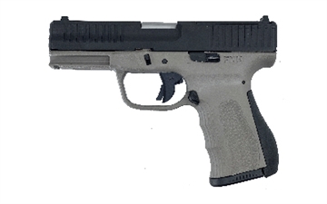 Picture of FMK Firearms 9C1-G3, Striker Fired, Semi-Automatic, Polymer Frame Pistol, Compact, 9MM, 3.87" Stainless Steel Barrel, Optic Ready Slide, Matte Finish, Two-Tone, Black Slide/Titanium Gray Frame, Fixed Sights, 804 Elite Fast Action Trigger, Picatinny Accessory Rail, 10 Rounds, 1 Magazine FMKG39TG