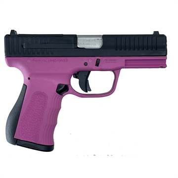 Picture of FMK G3 9mm Luger 14+1 4" Stainless Steel Barrel, Black Optic Cut/Serrated Carbon Steel Slide, Pink Polymer Frame w/Picatinny Rail, Black Backstrap Grip FMKG49PK