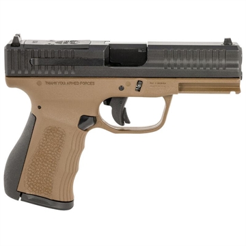 Picture of FMK Firearms 9C1-G3, Striker Fired, Semi-Automatic, Polymer Frame Pistol, Compact, 9MM, 3.87" Stainless Steel Barrel, Optic Ready Slide, Matte Finish, Two-Tone, Black Slide/Bronze Frame, Fixed Sights, 804 Elite Fast Action Trigger, Picatinny Accessory Rail, 14 Rounds, 1 Magazine FMKG49BB