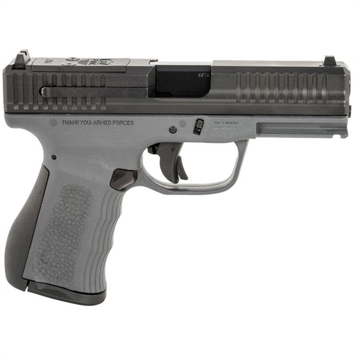 Picture of FMK G3 9mm Luger 14+1 4" Stainless Steel Barrel, Black Optic Cut/Serrated Carbon Steel Slide, Dark Gray Polymer Frame w/Picatinny Rail, Black Backstrap Grip FMKG49DG