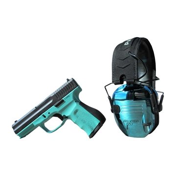 Picture of FMK PACK N HEAT HGA 9MM 4 IN BBLBLUE JAY FRAME 14/RD W CHROME EAR/EYE PROTECTION FMKG9C1G2PHTB