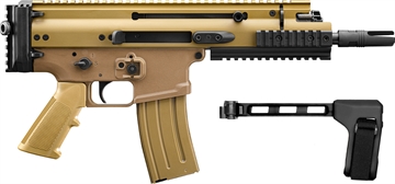 Picture of FN SCAR 15P 5.56x45mm 10+1 7.50" Black Flat Dark Earth Picatinny Rail Aluminum Receiver SB Tactical Brace 38101885