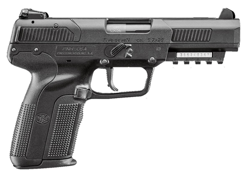 Picture of FN Five-seveN *CA Compliant 5.7x28mm 10+1 4.80" Black Steel Barrel, Black Serrated Steel Slide, Matte Black Polymer Frame w/Picatinny Rail, Black Textured Polymer Grip, Ambidextrous 3868929302