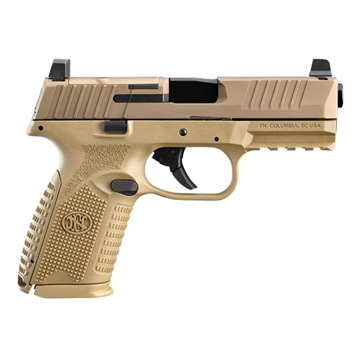 Picture of FN 509M MRD Mid-Size 9mm Luger 10+1 4" Black Recessed Crown Barrel, Flat Dark Earth PVD Optic Ready/Serrated Steel Slide, Flat Dark Earth Polymer Frame w/Picatinny Rail, Ambidextrous 66100742