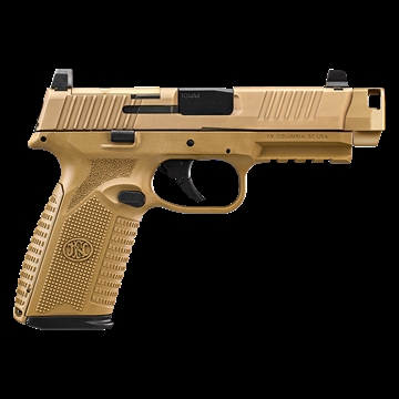 Picture of FN America 510 MRD Comp, Striker Fired, Semi-automatic, Full Size, 10MM, 4.43" Barrel, FN Quick Connect Compensator, Matte Finish, Flat Dark Earth, 15 Rounds 66-102127