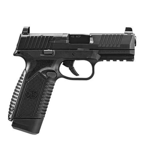 Picture of FN 545 MRD Full Size 45 ACP 10+1 4.10" Black Target Crown Steel Barrel, Black PVD Optic Cut/Serrated Steel Slide & Polymer Frame w/Picatinny Rail, Ambidextrous 66101389