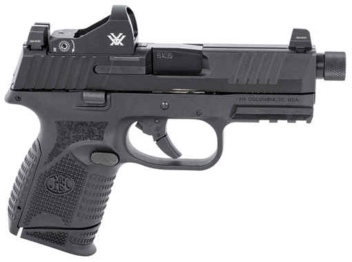 Picture of FN 509CT w/Optic 9mm Luger 12+1/24+1 4.32" Black Steel Threaded Barrel, Black PVD Optic Cut/Serrated Steel Slide & Polymer Frame w/Picatinny Rail, Vortex Viper Red Dot, Ambidextrous 66100802