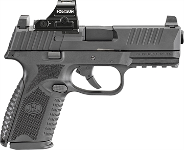 Picture of FN America 509M MRD, Striker Fired, Semi-automatic, Polymer Frame Pistol, Mid-Size, 9MM, 4" Barrel, Matte Finish, Black, Inlcudes Holosun 407C Red Dot Sight, Non-Manual Safety, Optic Height Night Sights, 10 Rounds, 2 Magazines 66-101931 66101931