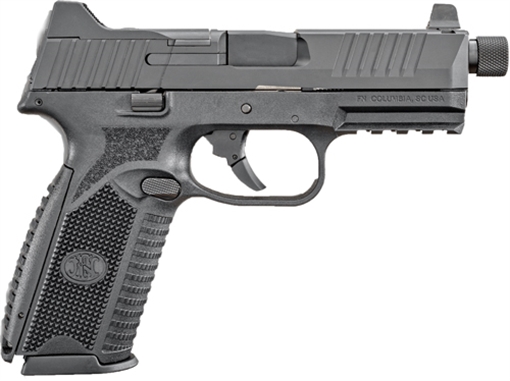 Picture of FN 509T 9mm Luger 10+1, 4.50" Black Steel Threaded Barrel, Matte Black Optic Ready/Serrated Stainless Steel Slide, Matte Black Polymer Frame w/Picatinny Rail 66100527