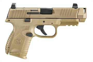 Picture of FN America FN 509 MRD Compensated, Semi-automatic, Striker Fired, Polymer Framed Pistol, Compact, 9MM, 4.2" Barrel, Auto Indexing Compensator, Matte Finish, Flat Dark Earth, Optics Ready Slide, Co-Witness Iron Sights, Non-Manual Safety, 2 Magazines, (1)-15 Round and (1)-12 Round 66-101794 66101794