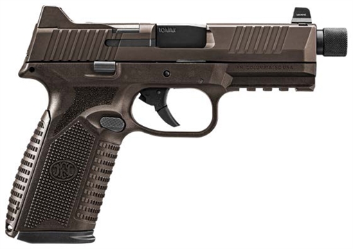 Picture of FN 510 Tactical 10mm 22+1 4.71" Black Steel Threaded Barrel, Bronze PVD Optic Cut/Serrated Stainless Steel Slide & Polymer Frame w/Picatinny Rail, Interchangeable Backstrap Grip 66-101953