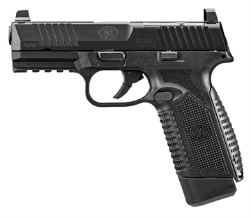 Picture of FN America FN 545 MRD, Semi-automatic, Striker Fired, Polymer Frame Pistol, Full Size, 45 ACP, 4.1" Barrel, Anodized Finish, Black, Optic Height Sights, Optics Ready, 15 Rounds, 2 Magazines 66-101387 66101387