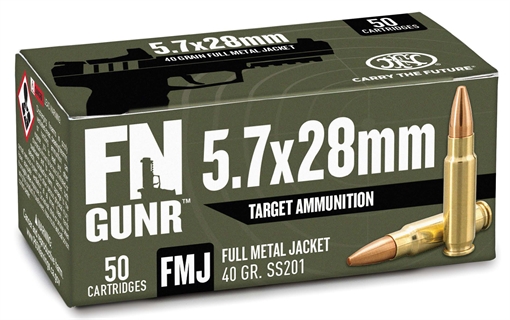 Picture of FN America Gunner, Target Ammunition, 5.7X28MM, 40 Grain, Full Metal Jacket, 50 Round Box 10700032