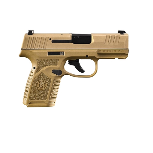 Picture of FN America Reflex, Semi-automatic Pistol, Polymer Frame, Internal Hammer Fired, Single Action Only, Micro Compact, 9MM, 3.3" Cold Hammer Forged Barrel, PVD Finish, Flat Dark Earth, Manual Safety, Tritium Front Sight, 2 Dot Rear Sight, 2 Magazines, 10 Rounds 66-101421 66101421