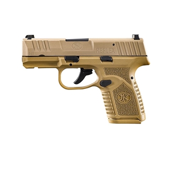 Picture of FN America Reflex, Semi-automatic Pistol, Polymer Frame, Internal Hammer Fired, Single Action Only, Micro Compact, 9MM, 3.3" Cold Hammer Forged Barrel, PVD Finish, Flat Dark Earth, Manual Safety, Tritium Front Sight, 2 Dot Rear Sight, 2 Magazines, 10 Rounds 66-101421 66101421