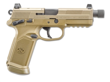 Picture of FN FNX Tactical 45 ACP 10+1 5.30" Black Steel Threaded Barrel, Flat Dark Earth Optic Cut/Serrated Steel Slide & Polymer Frame w/Picatinny Rail, FDE Interchangeable Backstrap Grip, Ambidextrous 66982