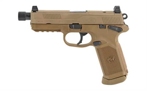 Picture of FN America FNX-45 Tactical, DA/SA, Semi-automatic, Full Size Pistol, 45 ACP, 5.3" Threaded Barrel, Polymer Frame, Flat Dark Earth Finish, Suppressor Height Night Sights, 15Rd, 2 Magazines, Fired Case, Manual Safety, Optics Ready 66968