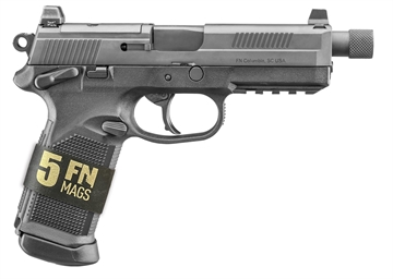 Picture of FN FNX-45 Tactical Handgun Bundle .45 ACP 15rd Magazines (5) 5.3" .578x28 Threaded Barrel Black 66-101632 66101632