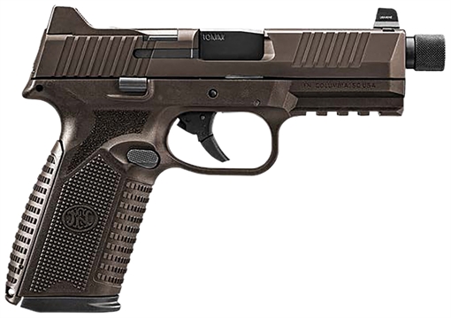 Picture of FN 510 Tactical 10mm 10+1 4.71" Black Steel Threaded Barrel, Bronze PVD Optic Cut/Serrated Stainless Steel Slide & Polymer Frame w/Picatinny Rail, Interchangeable Backstrap Grip 66-101951