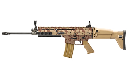 Picture of FN America SCAR 16S NRCH, Semi-automatic Rifle, 5.56NATO, 16.25" Barrel, Hydrographic (Hydro Dipped) Finish, Chocolate Chip Desert Camo, Side Folding Stock, Polymer Pistol Grip, Adjustable Sights, 30 Rounds, 1 Magazine 38-101699-02 3810169902