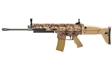 Picture of FN America SCAR 16S NRCH, Semi-automatic Rifle, 5.56NATO, 16.25" Barrel, Hydrographic (Hydro Dipped) Finish, Chocolate Chip Desert Camo, Side Folding Stock, Polymer Pistol Grip, Adjustable Sights, 30 Rounds, 1 Magazine 38-101699-02 3810169902