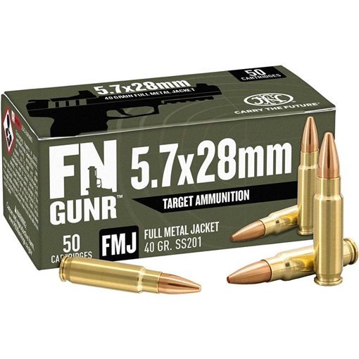 Picture of FN SS201 Target Handgun Ammunition 5.7x28mm 40gr FMJ 1700 fps 500/ct Case 10700031