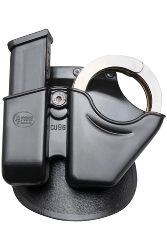 Picture of Fobus Cuff/Mag Combo Pouch, For 9mm/.40 Double-Stack Magazines, Fits Glock/H&K USP/S&W Chain Handcuffs, Right Hand CU9G