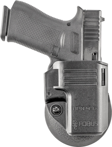 Picture of Fobus Handgun Holster OWB Paddle IWB Clip Wing & Sweatguard Appendix for Glock 43/43x/43x MOS with SAS Black Ambi APN43XJPWG