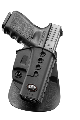 Picture of Fobus E2 Paddle Holster, Fits Glock 17/19/19X/22/23/31/32/34/35/45, Right Hand, Kydex, Black GL2E2
