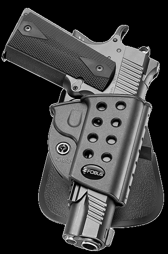 Picture of Fobus Evolution Series Paddle Holster For Springfield 1911 w/ Rail in Black Right Hand R1911