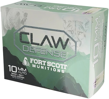 Picture of FORT SCOTT MUNITIONS LEAD FREE CLAW DEFENSE 10MM 190GR FNP 20RD ( 25 BOXES PER CASE ) 10MM190SCVFNCD 10MM-190-SCVFNCD