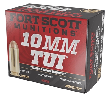 Picture of FORT SCOTT MUNITIONS LEAD FREE PISTOL AMO 10MM AUTO 125GR TUI BRASS CASE 20-RD ( 25 BOXES PER CASE ) 10MM125SCV 10MM124SCV