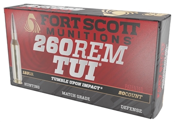 Picture of Fort Scott Munitions Tumble Upon Impact (TUI) 260Rem 123gr Solid Copper Spun 20 Per Box/25 Case 260123SCV2