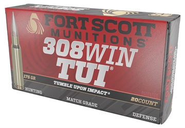 Picture of Fort Scott Munitions Tumble Upon Impact (TUI) Rifle 308Win 175gr Solid Copper Spun 20 Per Box/10 Case 308175SCV2