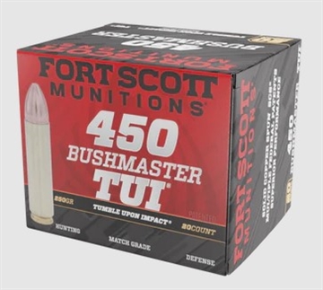 Picture of Fort Scott Munitions Tumble Upon Impact (TUI) Rifle 450Bushmaster 250gr Solid Copper Spun 20 Per Box/10 Case 450BM250SCV