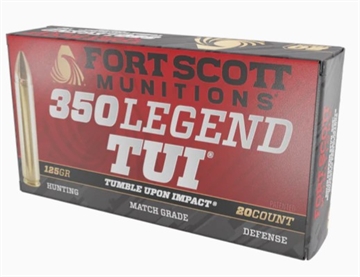 Picture of Fort Scott Munitions Tumble Upon Impact (TUI) Rifle 350Legend 125gr Solid Copper Spun 20 Per Box/10 Case 350125SCV
