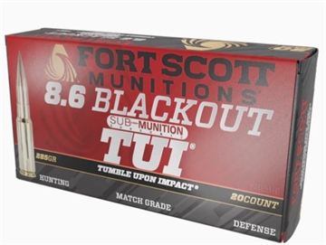 Picture of Fort Scott Munitions Tumble Upon Impact (TUI) 8.6Blackout 285gr Solid Copper Spun 20 Per Box/10 Case 86BLK285SCV2SS