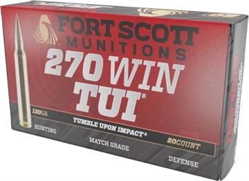 Picture of FORT SCOTT MUNITIONS LEAD FREE RIFLE AMO 270 WIN 123GR TUI BRASS CASE 20-RD ( 10 BOX PER CASE ) 270130SCV2 270-130-SCV2