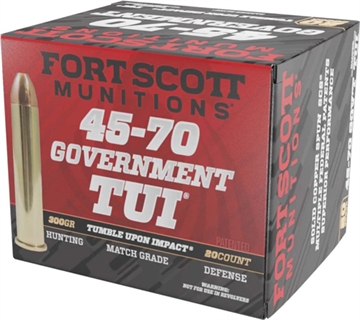 Picture of Fort Scott Munitions Tumble Upon Impact (TUI) Brush Hog 45-70Gov 300gr Solid Copper Spun 20 Per Box/10 Case 4570300SCV1