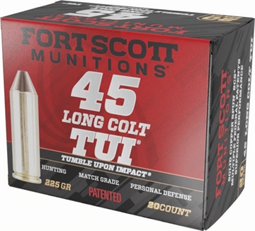 Picture of Fort Scott Munitions Tumble Upon Impact (TUI) 45LongColt 225gr Solid Copper Spun 20 Per Box/25 Case 45LC225SCV
