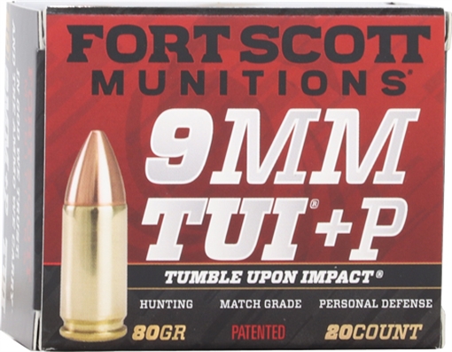 Picture of FORT SCOTT 9MM LUGER +P 80GR TUI SOLID COPPER 20RD 25BX/CS 9MM+P080SCV