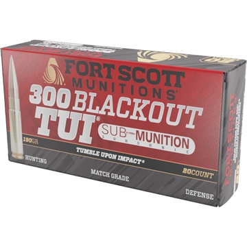 Picture of Fort Scott Munitions Tumble Upon Impact (TUI) Rifle 300Blackout 190gr Solid Copper Spun 20 Per Box/25 Case 300190SCVSS