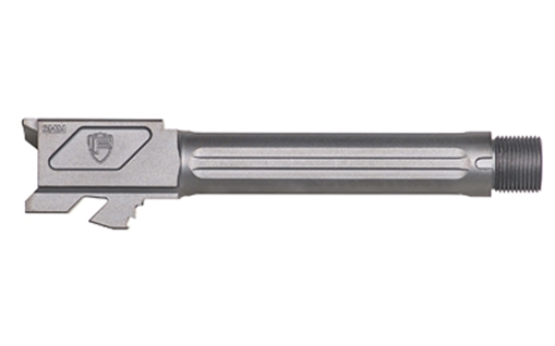 Picture of Fortis Manufacturing, Inc. Match Grade Barrel, For Glock, 9MM, 4.5", Threaded, Fits Glock 19 Gen 1-5 and 19X, Grey MDC (PVD) Finish FM-G19-TB-GREY