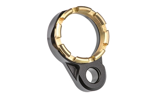 Picture of Fortis Manufacturing, Inc. Lightweight Enhanced AR15 End Plate, K1 System (Tapered) Castle Nut, Gold Finish LE-BLK-K1-GOLD